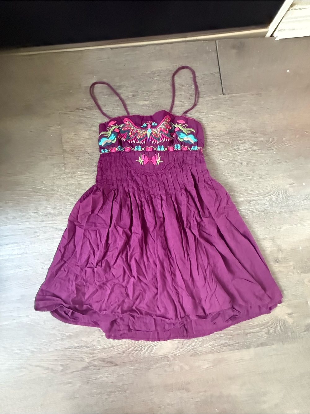 Purple Embroidered Sundress -Free people